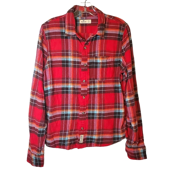 Hollister Other - HOLLISTER | Men's red plaid flannel button-front shirt. Size small.